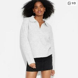 Wild Fable Light Gray V-Neck Sweater